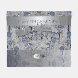 6th Sugar & Iron 結婚's Anniversaryフリースブランケット フリースブランケット