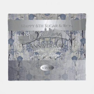 6th Sugar & Iron 結婚's Anniversaryフリースブランケット フリースブランケット