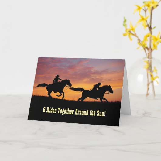 6th Wedding Anniversary Card with Fun Country カード (黄色い花)