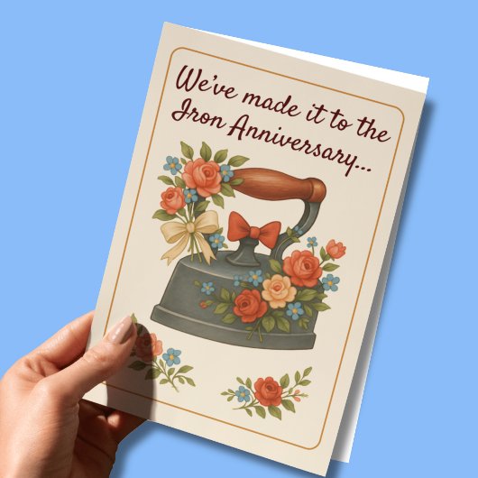 6th wedding anniversary romantic iron カード
