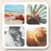 6xコースターセット4写真テンプレートグリッドラウンドコルク コースター (正面)