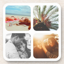 6xコースターセット4写真テンプレートグリッドラウンドコルク コースター