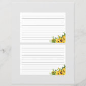 6x4ひまわりブライダルシャワーレシピカード (裏面)