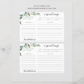 6x4ユーカリブライダルシャワーレシピカード (正面)