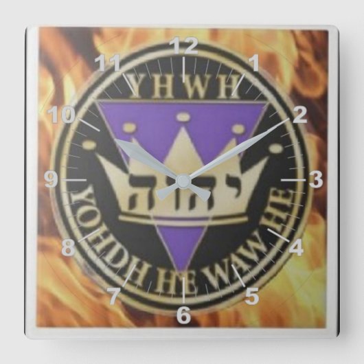 6x6神焼きセラミックタイル スクエア壁時計 (正面)