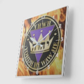 6x6神焼きセラミックタイル スクエア壁時計 (傾斜)