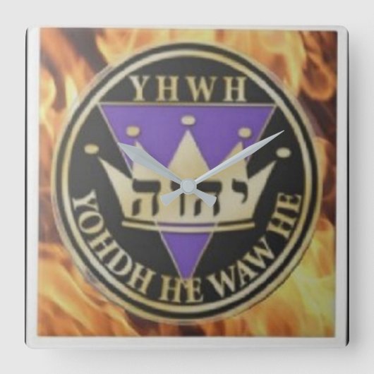 6x6神焼きセラミックタイル スクエア壁時計 (正面)