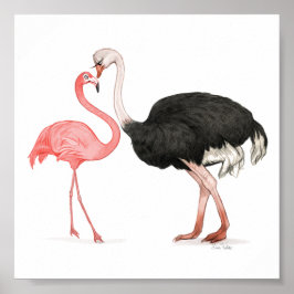 6x6 Love Birds Print ポスター