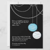 6x8'sアクアブルー結婚紙ランタンズ招待状 招待状 (裏面)