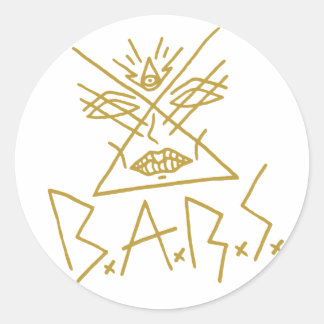 6x B.A.R.S.金ゴールド顔ステッカー3」 ラウンドシール