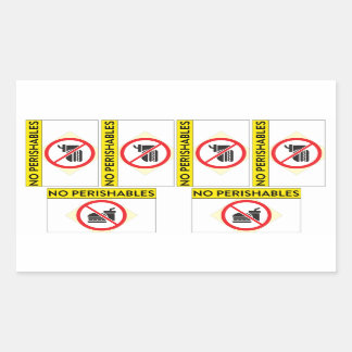 6x "No Perishables"ステッカー 長方形シール