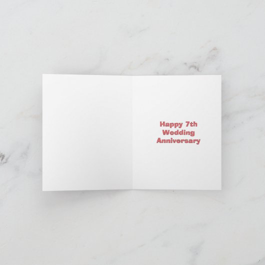 7おもしろい周年結婚羊毛絡み カード (内部)