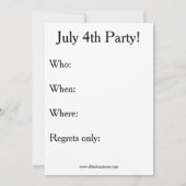 7おもしろい月4日パーティの招待状 招待状 (裏面)