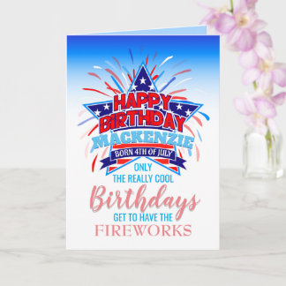 7お洒落生まれ月ハッピーバースデー4日 カード