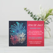 7かわいらし月4日花火パーティの招待状 招待状 (スタンド正面)