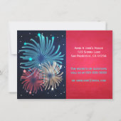 7かわいらし月4日花火パーティの招待状 招待状 (裏面)