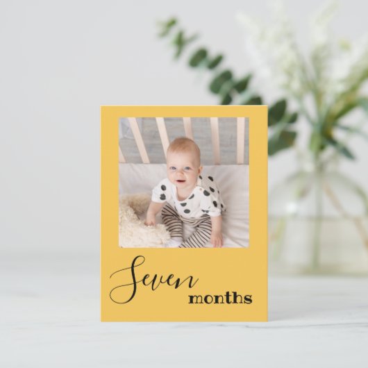 7か月フォト最初の誕生日バナーカード (スタンド正面)