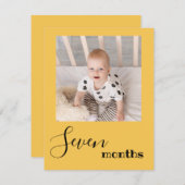 7か月フォト最初の誕生日バナーカード (正面/裏面)