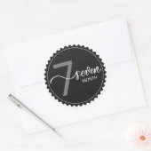 7か月マイルストーンクラシックラウンドステッカー ラウンドシール (封筒)