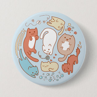 7つのかわいい猫ちゃん-取り除いて下さい! 缶バッジ
