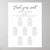 7つのエレガントテーブルが座席表を見つける ポスター (正面)