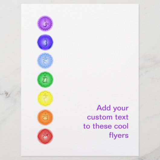 7つのチャクラが一列に並んだフライヤー チラシ (正面)