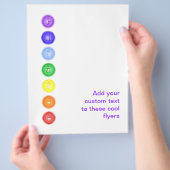 7つのチャクラが一列に並んだフライヤー チラシ (手)