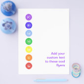 7つのチャクラが一列に並んだフライヤー チラシ (シングル)