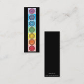 7つのチャクラの曼荼羅の小型名刺 スキニー名刺 (正面/裏面)