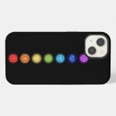 7つのチャクラシンボル|黒 iPhoneケース (裏面横)