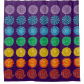 7つのチャクラ#1の虹色 シャワーカーテン (正面)