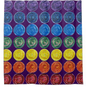 7つのチャクラ#2の虹色 シャワーカーテン (正面)