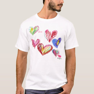 7つのバレンタインのハートは服装Tシャツの上昇します Tシャツ
