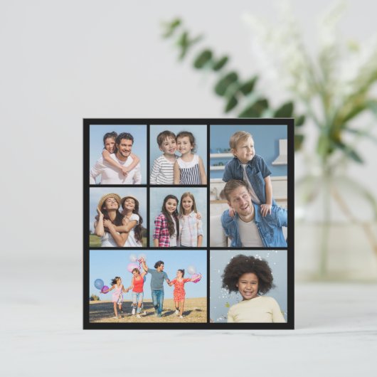 7つのフォトコラージュの挨拶を作成する カード (スタンド正面)