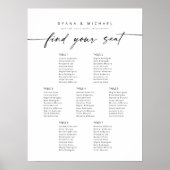 7つのモダンテーブルが座席表を見つける ポスター (正面)