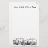 7つのヴィンテージスカル 便箋 (正面/裏面)