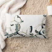 7つのヴィンテージ白い蝶 ランバークッション (ブランケット)