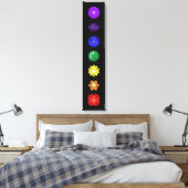 7つの垂直チャクラ キャンバスプリント (インサイチュ (寝室))