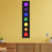 7つの垂直チャクラ キャンバスプリント (インサイチュ (リビング))