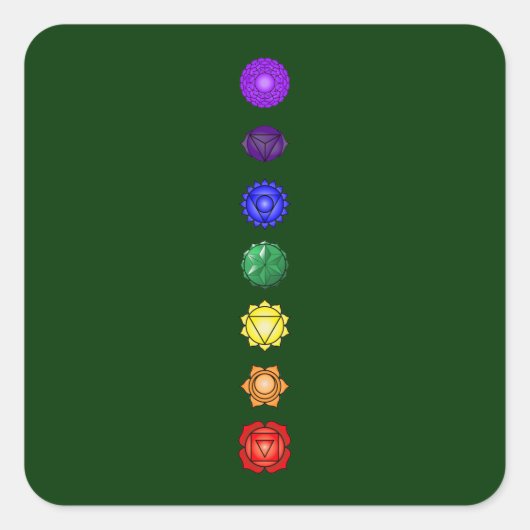 7つの垂直チャクラ スクエアシール (正面)