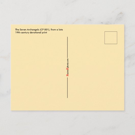 7つの大天使（CP 001；クロマトグラフ） ポストカード (裏面)
