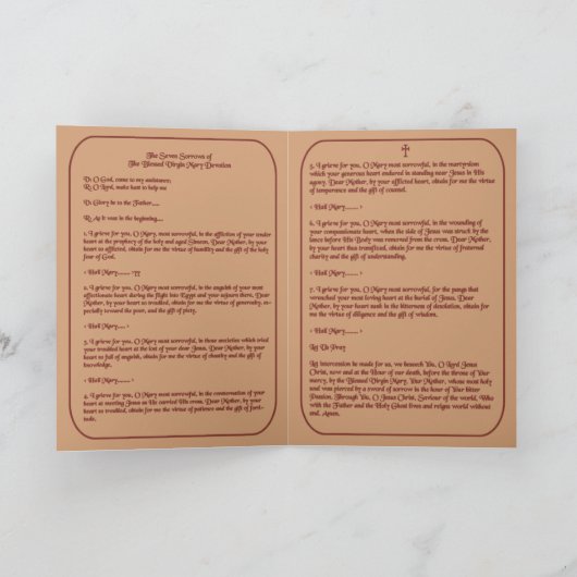 7つの悲しい賛美ヴァージンマリー カード (内部)