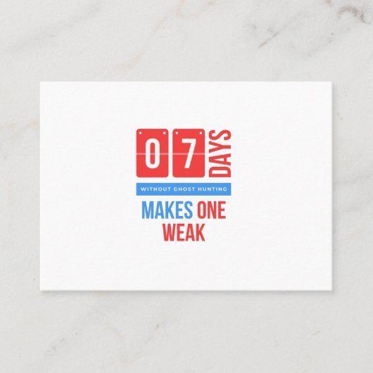 7つの日で幽霊狩りがないと1つが弱くなります.pn コーリングカード (正面)