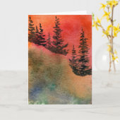 "7つの松"国道グリーティングカード カード (黄色い花)