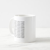 7つの汚れた二進単語 コーヒーマグカップ (正面左)