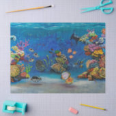 7つの海の珊瑚礁のティッシュペーパー 薄葉紙 (クラフト)