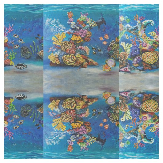 7つの海の珊瑚礁の生地 ファブリック (見本)