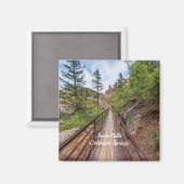 7つの秋歩道橋の正方形マグネット マグネット (正面/裏面)