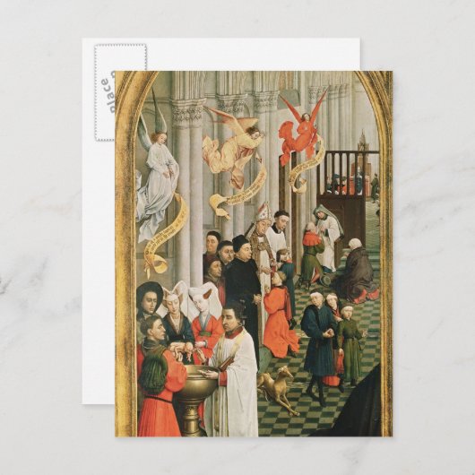 7つの秘跡の祭壇の背後の飾り ポストカード (正面/裏面)