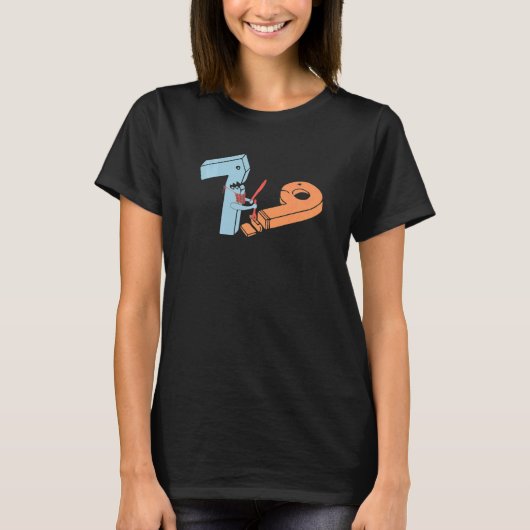 7つ食べた8つ9つ 数学の先生 Tシャツ (正面)